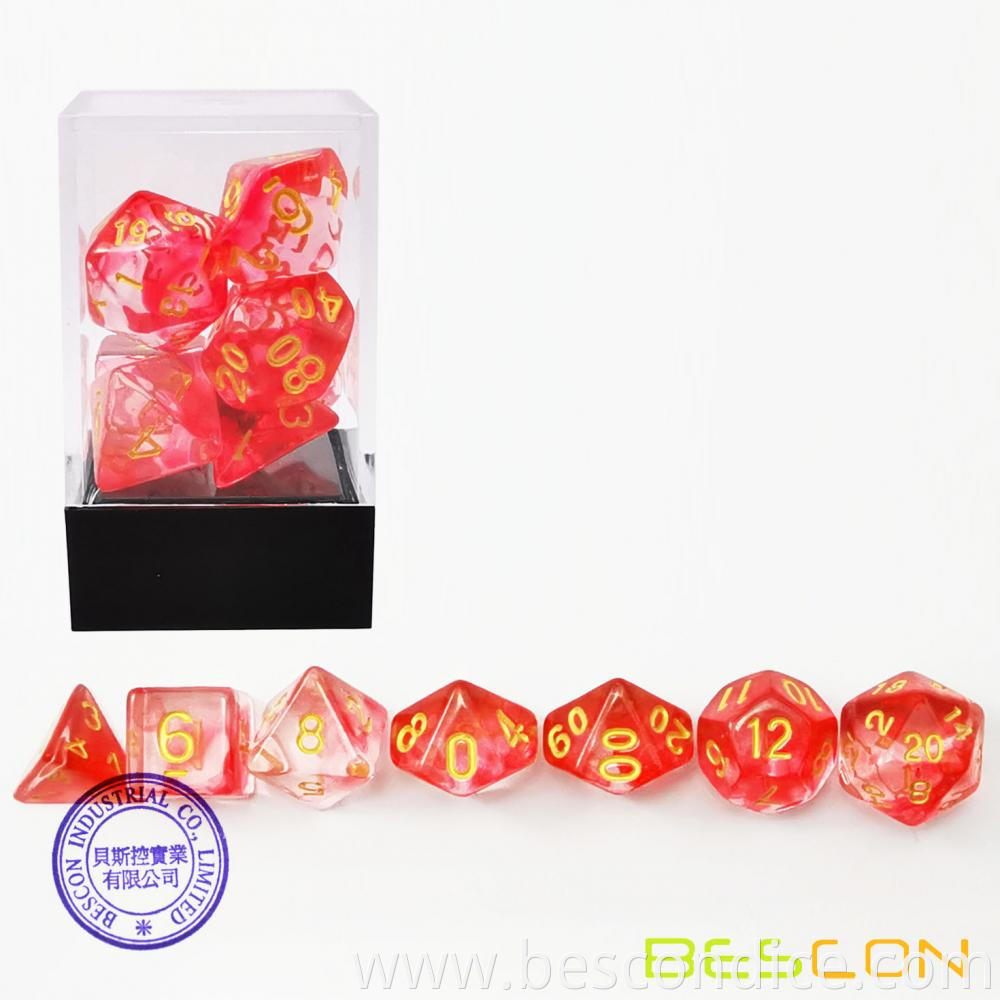 Crystal Blush Polyhedral Rpg Dice For Dnd 3